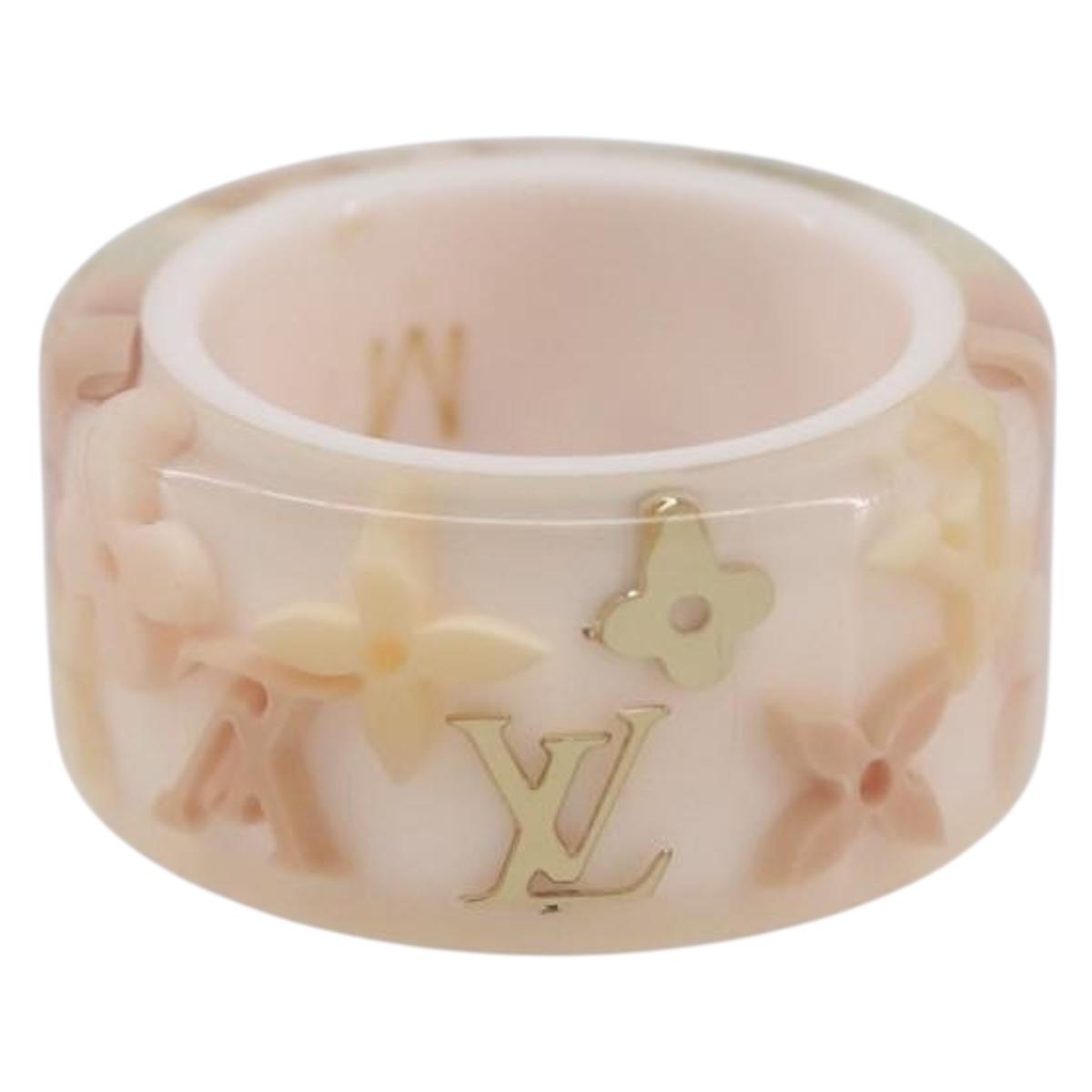 LOUIS VUITTON Berg Farandole Ring Plastic Clear Pink M65816 LV Auth SK179