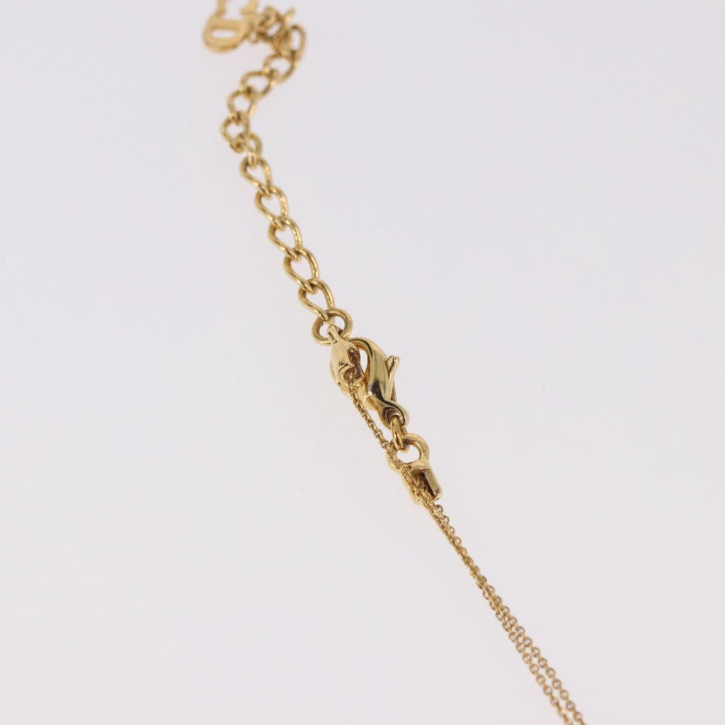 Christian Dior CD Logo Necklace metal Gold Tone Auth SW2388