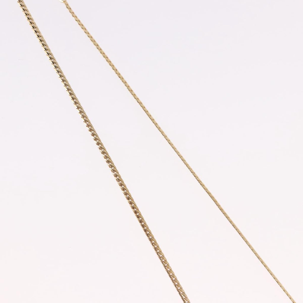 Christian Dior Leaf Motif Necklace Metal Gold Tone Auth SW2483