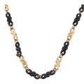 Christian Dior Chain Necklace Metal Black Gold Auth SW2535