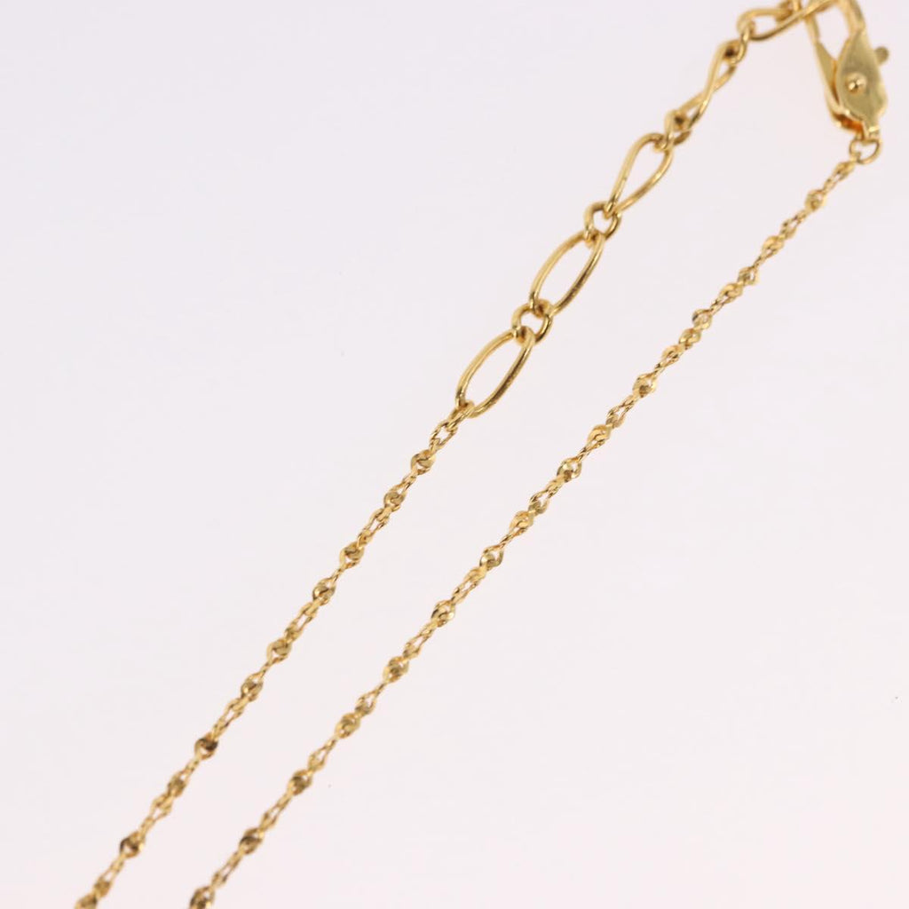 SAINT LAURENT Initials Cointop Necklace Metal Gold Tone Auth SW2536