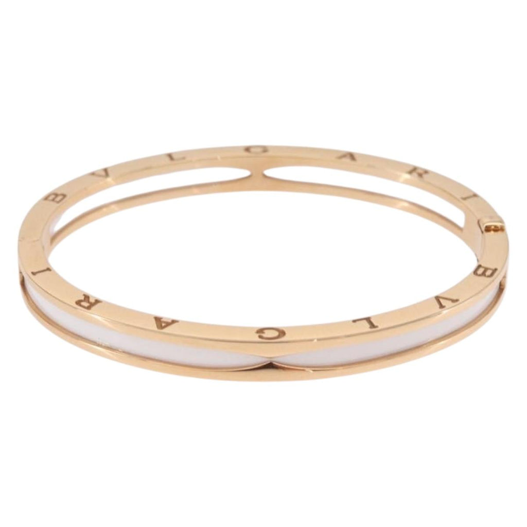 BVLGARI P-Zero One S Bracelet 750PG 26.18g Gold White Auth SW2647SM