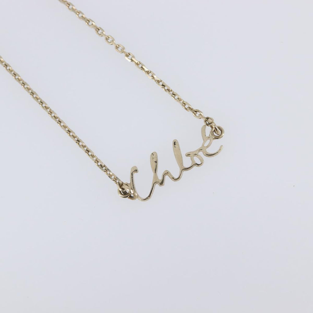Chloe Necklace Metal 3 Set Gold Tone Silver Auth SW2841