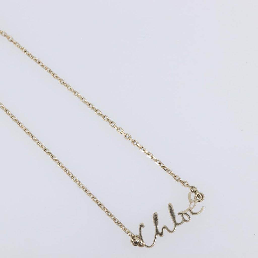 Chloe Necklace Metal 3 Set Gold Tone Silver Auth SW2841