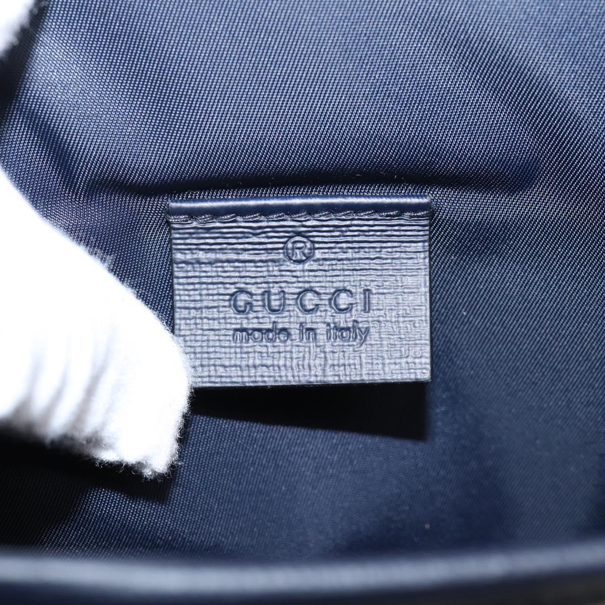 GUCCI GG Canvas Shoulder Bag Navy Gold Tone 798823 Auth SW2881V
