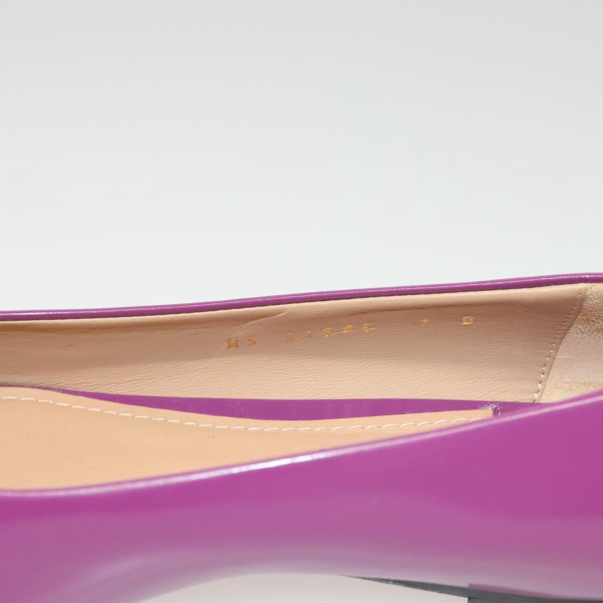 Salvatore Ferragamo Pumps shoes Leather Purple Gold Auth sw478
