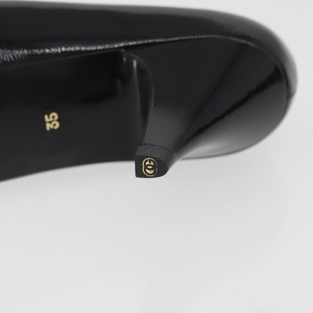 GIVENCHY Heel Patent leather Black Gold Auth ti3934