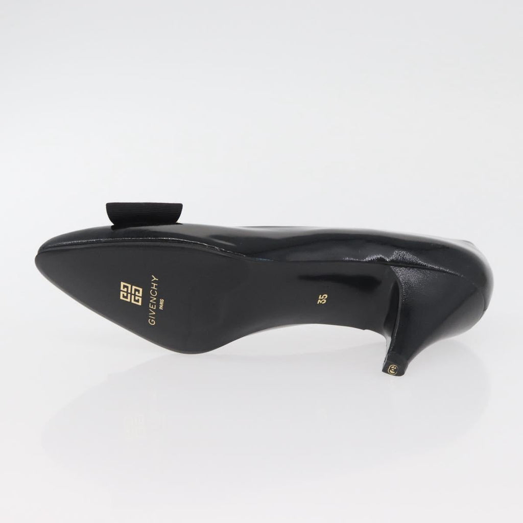 GIVENCHY Heel Patent leather Black Gold Auth ti3934