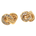 Christian Dior Earring Metal Gold Tone Auth ti4010