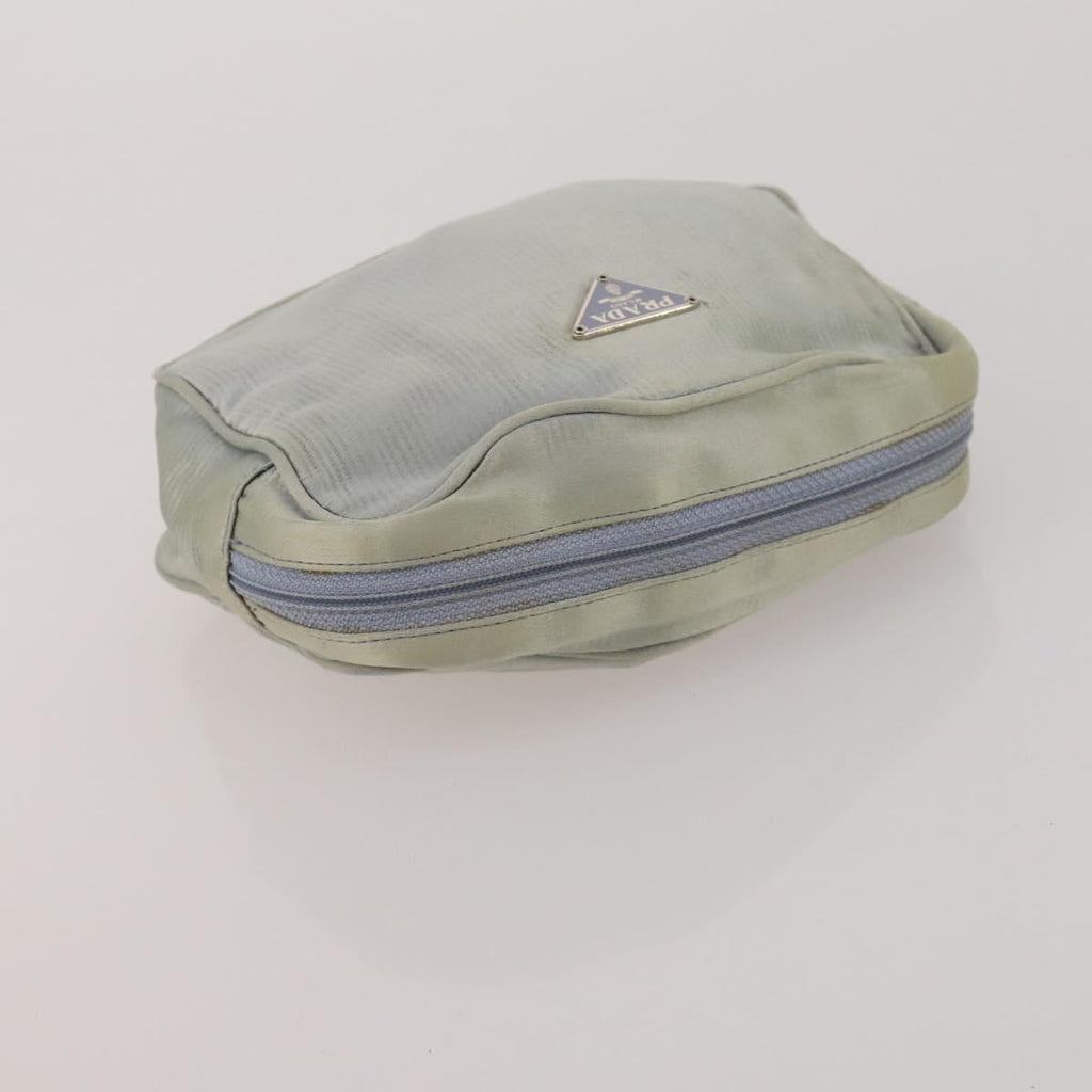 PRADA Clutch Bag Pouch Canvas Nylon 4 Set Beige Yellow Auth ti4021