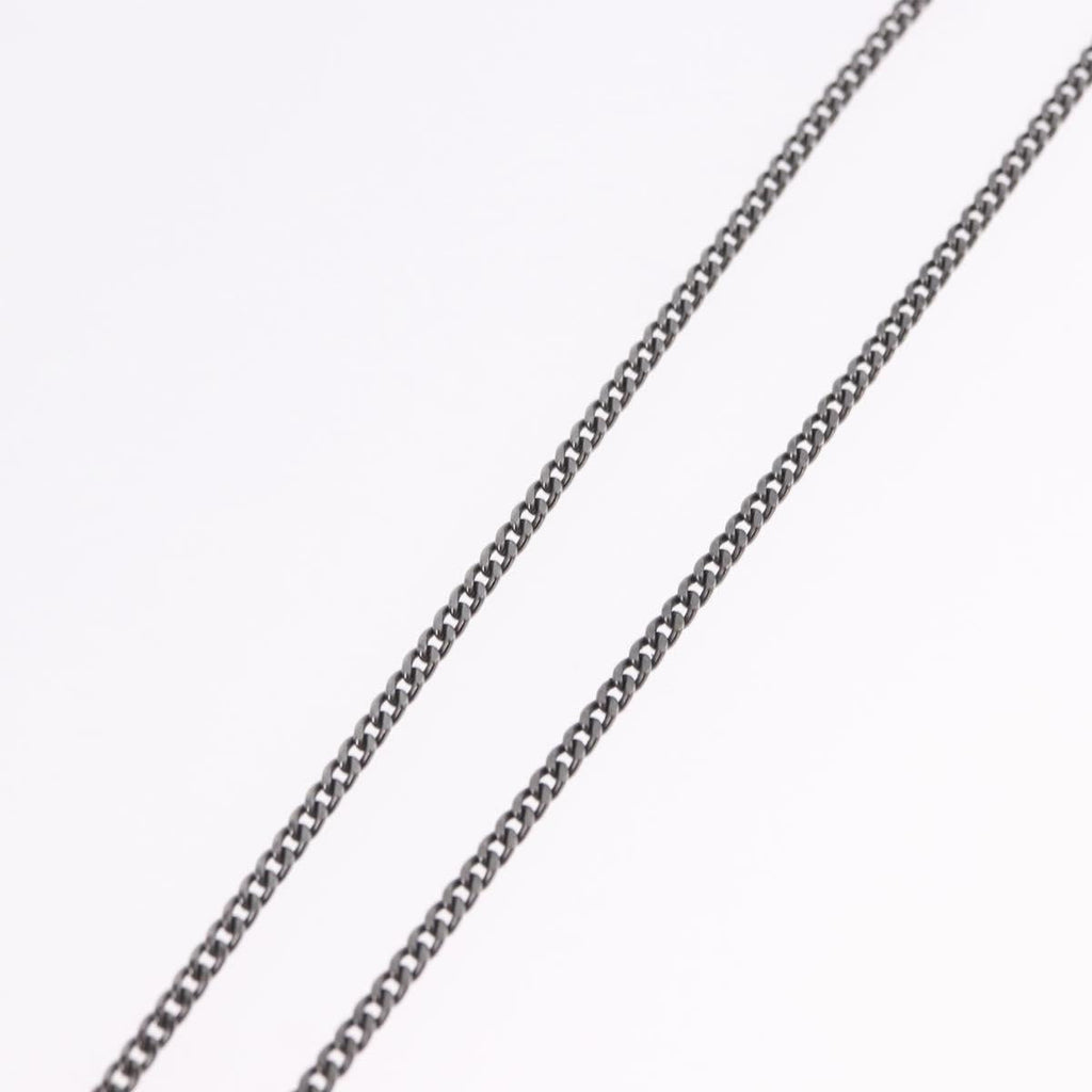 CHANEL COCO Mark Stone Necklace Metal Silver CC Auth yk20638M