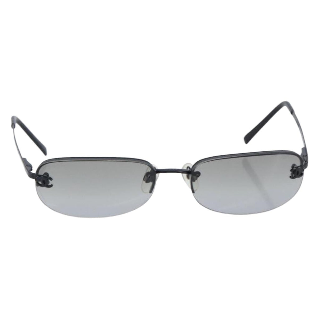 CHANEL Sunglasses Metal Black CC Auth yk21042M