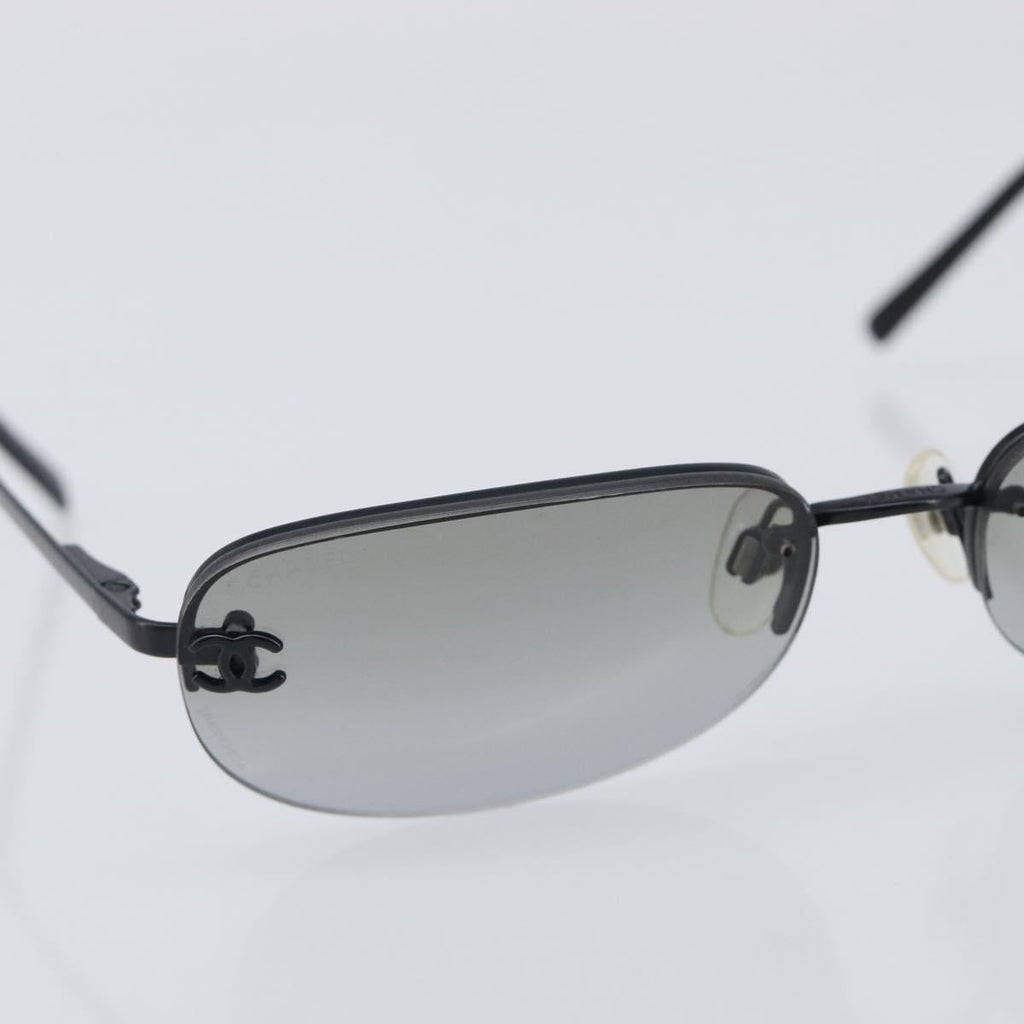 CHANEL Sunglasses Metal Black CC Auth yk21042M